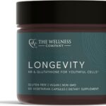 The Wellness Company Longevity | 60 Capsules (1 Month Supply) | with NR and Glutathione for Youthful Cellular Function | Non-GMO, Vegan, Gluten Free | for Optimal Energy Levels and Vitality