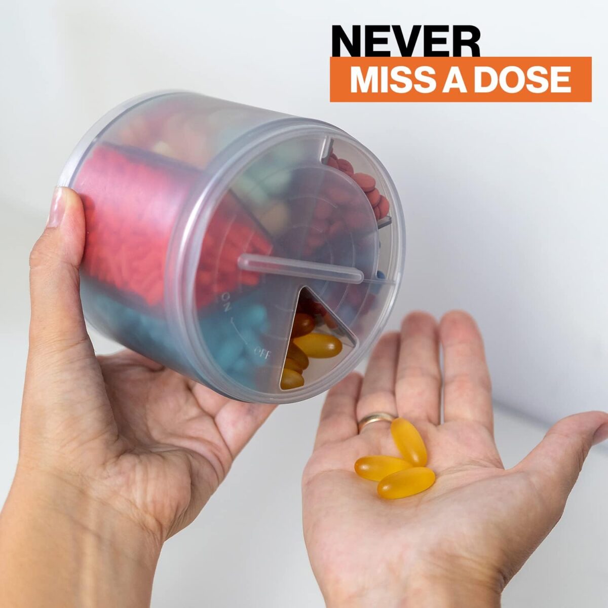 Monster Supplement Medication Pill Dispenser with 10 Adjustable Compartments - Extra Large Pill Bottle - Easy to Dispense (Monster Fit 10) - Image 2