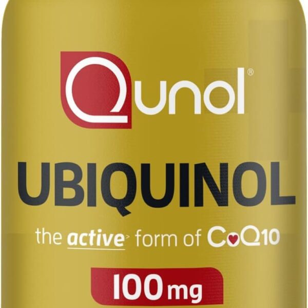 Qunol Ubiquinol CoQ10 100mg Softgels, Ubiquinol - Active Form of Coenzyme Q10, Antioxidant for Heart Health, Healthy Blood Pressure Levels, Beneficial to Statin Users, 120 Count