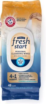 FitRight Fresh Start Flushable & Biodegradable Personal Cleansing Wipes, 192 Wipes (48 Wipes, 4 Packs), for Urinary Incontinence with The Odor-Control Power of ARM & HAMMER Baking Soda - Image 7