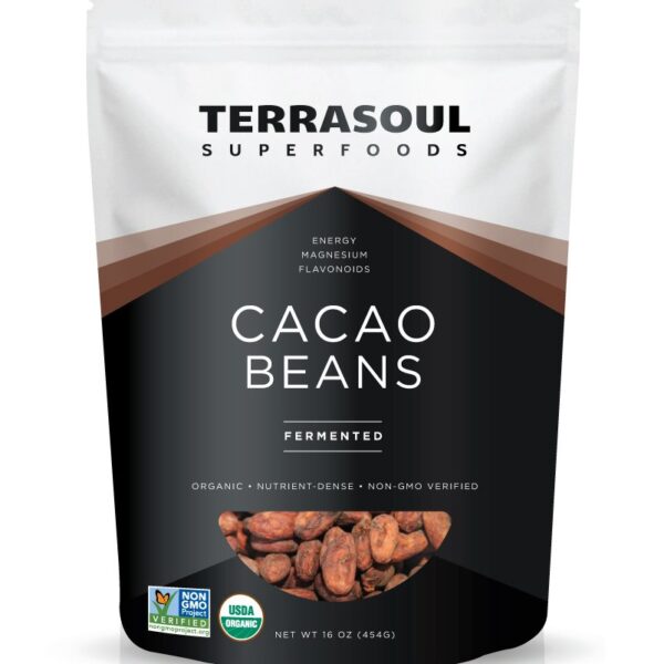 Terrasoul Superfoods Raw Organic Criollo Cacao Beans, 16 Oz, Raw Chocolate Goodness for Baking, Snacking, and Homemade Chocolate Creations