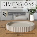 OAKOA Round Decorative Tray for Coffee Table Tray Decor - Concrete Round Tray Home Decor - Bandejas Decorativas - Circle Coffee Table Centerpiece - Image 5