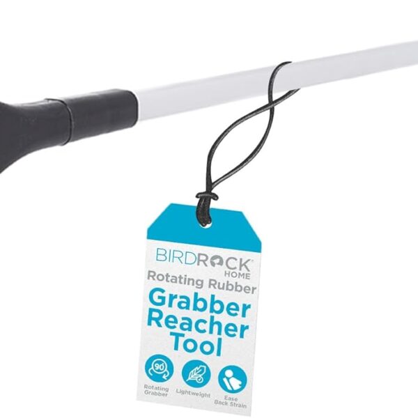 BIRDROCK HOME Grabber Reacher Tool with Long Handle - 32 Inch Tool for Picking Up Dropped Objects - Lightweight Aluminum Design for Reaching & Grabbing Things - Handicap Aid with Rubber Grip