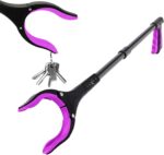 Grabber Reacher Tool - 2 Pack - Latest Version Long 19/32 Inch Foldable Pick Up Stick - Strong Grip Magnetic Tip Lightweight Trash Picker Claw Reacher Grabber Tool for Elderly Reaching, Luxet (Pink) - Image 2