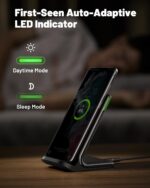 INIU Wireless Charger, 15W Fast Qi-Certified Wireless Charging Station with Sleep-Friendly Adaptive Light Compatible with iPhone 16 15 14 13 Pro XS 8 Plus Samsung Galaxy S25 S24 S23 Note 20 Google etc - Image 3