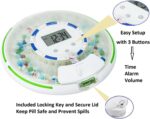 Automatic Pill Dispenser,Locked Medication Dispenser for Elderly with Alarm, 6 Dosage Templates, Sound & Light Alerts & Key for Vitamins, Supplements (Frosted Lid) - Image 4