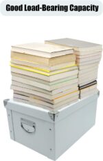 GUOZI Collapsible Storage Box, Decorative Memory Box with Lid & Metal Reinforced Corners, Cardboard File Bin with Handles, Organizer Gift Box for Keepsake Toy Photos Office Nursery Wardrobe Bookshelf - Image 5