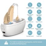 Hearing Aids for Seniors,Rechargeable Hearing Amplifier with Noise Cancelling,Adjustable Volume Control,One Pair Hearing Assist Devices with Charging Box(White) - Image 4