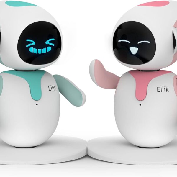 Eilik – Touch Interactive Toys, Cute Robot Pets with Abundant Emotions. Idle Animations&Mini-Games, Unique Gift for Girls & Boys. Support Update.(Blue + Pink Combination)