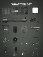 Vlogging Kit for iPhone Youtuber Starter Kit Content Creator Equipment for iPhone 16/15Pro Max with 59'' Extendable Fullsize Tripod, LED Light,Shotgun Mic Video Recording(Vlog K4) - Image 8