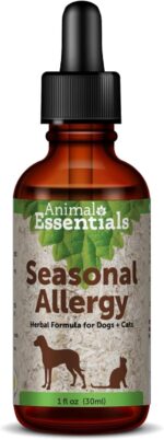 Animal Essentials Seasonal Allergy- Herbal Formula for Dogs & Cats for Occasional Allergy Relief, Sweet Taste, 100% Organic Human Grade Herbs, Veterinarian Recommended Animal Wellness Tonics - 1 Fl Oz