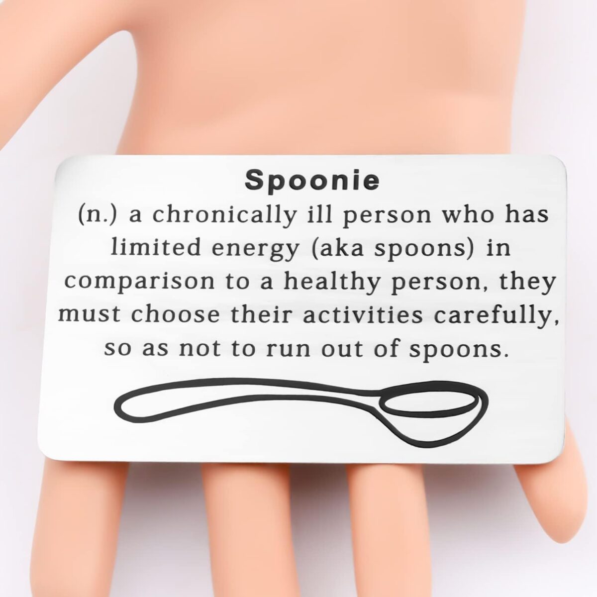 PLITI Chronic Illness Gift Spoon Theory Gift Spoonie Gifts Chronically Ill Support Gift Chronic Pain Gift Invisible Illness Gift (spoonie card) - Image 4