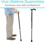 Vive Adjustable Carbon Fiber Walking Cane for Elderly Men & Women - Lightweight Grip Handle for Balance & Comfort - Fancy Single Tip Medical Stick, Fashionable Disability Comfort & Mobility Accessory - Image 8