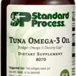Standard Process Inc. Tuna Omega-3 Oil EPA and DHA - Whole Food Support, Brain Health and Brain Support, Eye Health, Skin Health and Hair Health with Tuna Oil - Gluten Free - 120 Softgels
