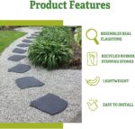 Gardener's Supply Company Flagstone Recycled Rubber Stepping Stone For Garden Walkway | Outdoor Patio Decor & Lawn Pathway Landscaping Stepping Blocks | Eco-Friendly Recycled Rubber - 17"W X 1/2 Thick - Image 6