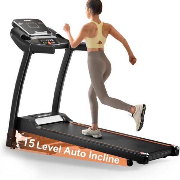 Treadmill for Home, 3.0 HP Treadmill with Incline, Heart Rate Sensors, Digital Display for Walking, Running, and Indoor Fitness Workouts