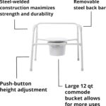 McKesson Heavy-Duty Folding Bariatric Commode Chair with 12 qt Bucket, 650 lbs Weight Capacity, 13 3/4 in Seat Width, 1 Count - Image 2