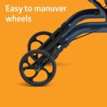 Medline Aluminum European Style Foldable Rollator with Backrest, 300 lbs. Capacity, Navy — For Foot & Leg Injuries & Post-Surgery, 1 Ct. - Image 6