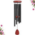 Large Aluminium Wind Chimes Outside, Soothing Melodic Wind Chime, Suitable Outdoor Garden Patio Decor, Gift for Mom Women Neighbors (36 Inches Black)