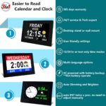 19 Alarms Digital Clock with Voice Talking Time, Auto DST, 20 Custom Reminders, 10-Level Auto Dimmer, 6 Display Modes, Day Date Calendar Clock for Seniors Dementia Alzheimers'- 7 Inch with Remote - Image 6