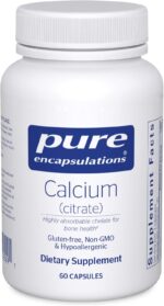 Pure Encapsulations Calcium (Citrate) - Supplement for Bone, Teeth, Colon, and Cardiovascular Health Support* - with Premium Calcium Citrate - 60 Capsules