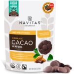 Navitas Organics Cacao Wafers, 8oz, Unsweetened Baking Chocolate — Organic, Non-GMO, Fairtrade, Gluten-Free