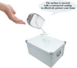 GUOZI Collapsible Storage Box, Decorative Memory Box with Lid & Metal Reinforced Corners, Cardboard File Bin with Handles, Organizer Gift Box for Keepsake Toy Photos Office Nursery Wardrobe Bookshelf - Image 4