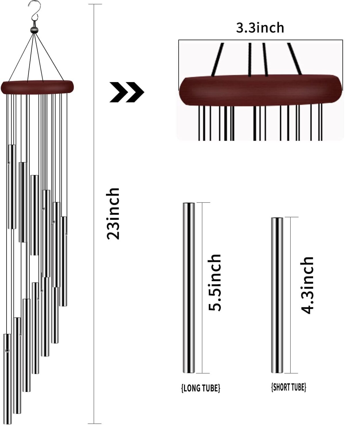 4 Pack Wind Chimes for Outside, Sympathy Wind Chimes Outdoor Clearance with 12 Aluminum Alloy Tubes and Hook, Memorial Wind Chimes Gift Decoration for Home, Patio, Garden, Outdoor - Image 2