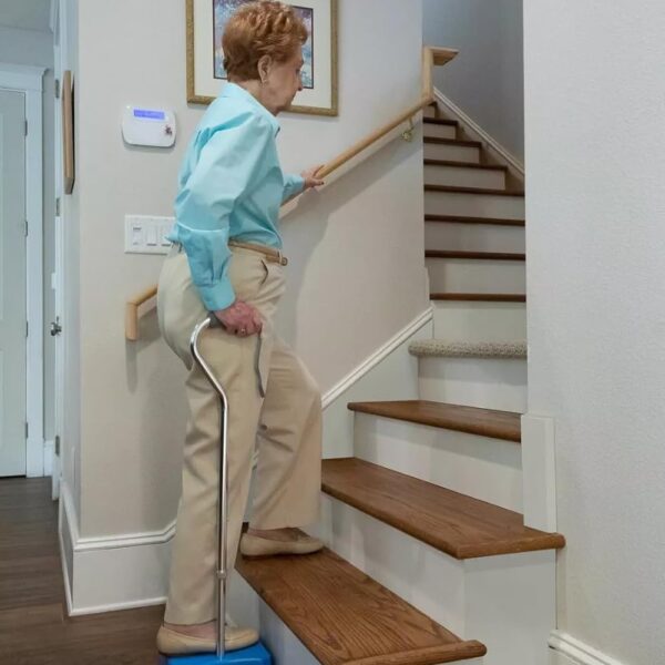Stair Climbing Assist Cane – Stair Lift for Seniors, Mobile Stairlift, Half Step for Seniors, Portable Stair Lift for Elderly (Aluminum)
