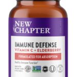 New Chapter® Vitamin C Immune Defense Supplement + Elderberry – Excellent Source of Vitamin C, One Daily Tablet for Healthy Immune Support, Made with Organic Herbs, Non-GMO, Gluten Free, 30 ct