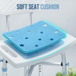 OasisSpace Heavy Duty Shower Chair with Back 500lb, EVA Padded Bath Seat with Height Adjustable Tube- Medical Tool Free Anti-Slip Shower Bench Bathtub Stool for Elderly, Senior, Handicap & Disabled - Image 4