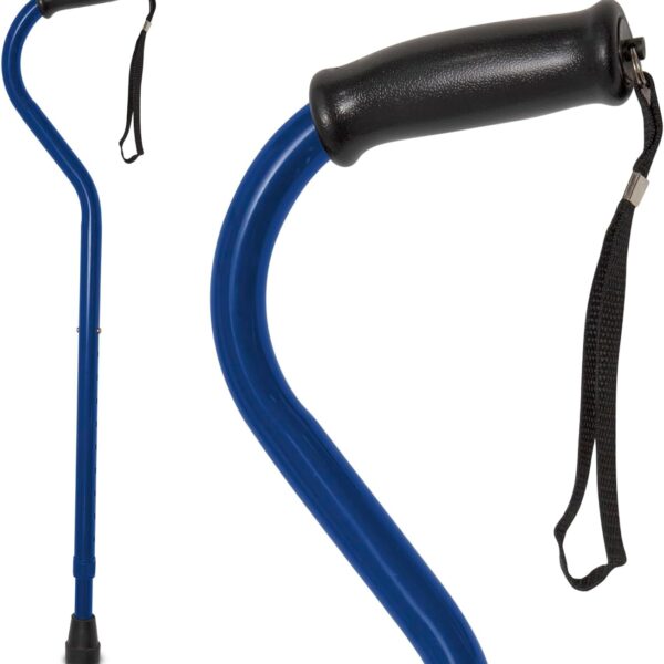 Vive Walking Cane Stick for Women, Men 600 lbs - Offset Handle, Balance, Fashionable Heavy Duty Bariatric 3/4 Inch Rubber Accessories for Seniors, Adults - Lightweight Stable Replacement Mobility Aid