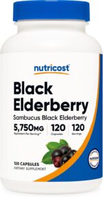 Nutricost Elderberry Capsules 575mg (120 Capsules) - Black Elderberry, Vegetarian Capsules, Gluten Free and Non-GMO Supplement