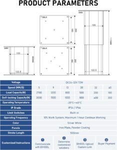 DIHOOL Electric Lift Table Leg 600Lbs Capacity 26.34" - 46.0" Height Adjustable,Home Elevator Lift Systems - Image 2