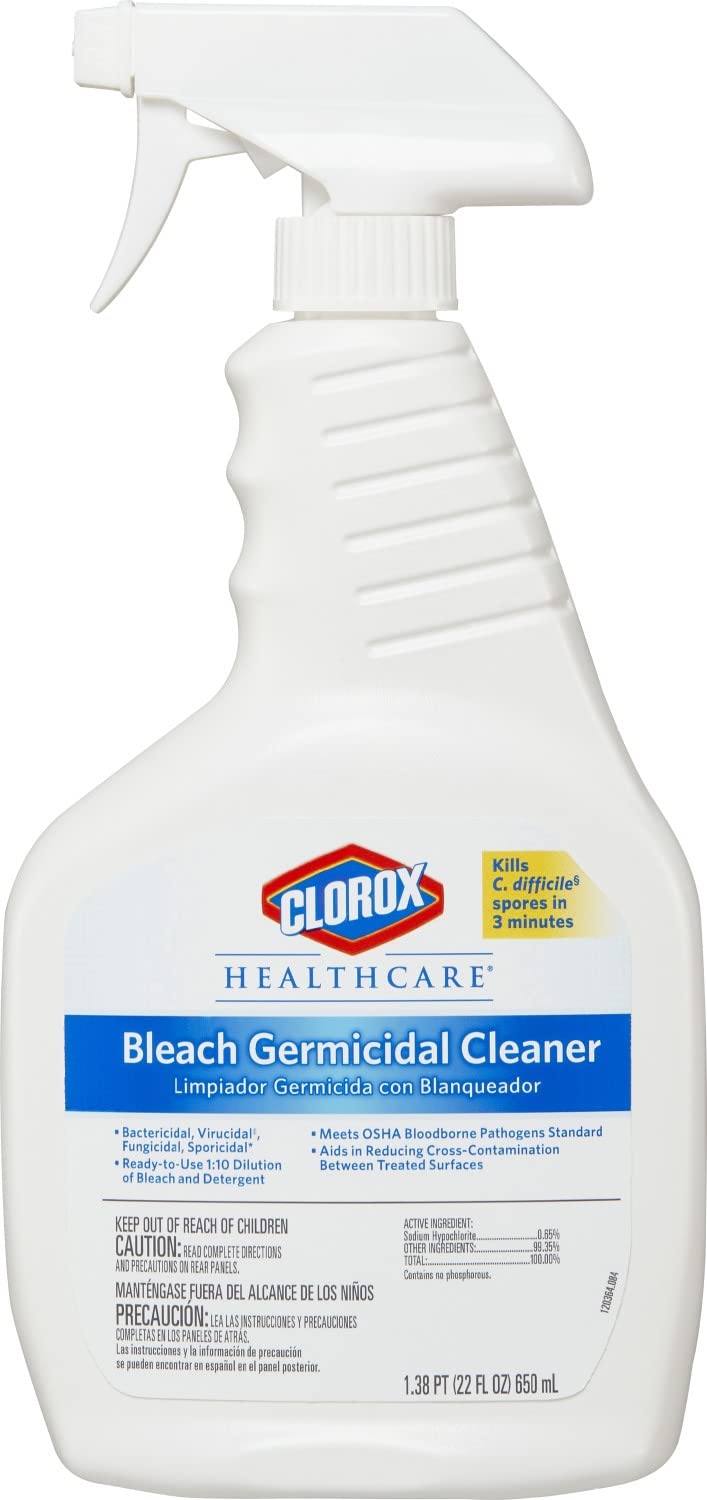 61LHl1050aL._SL1500_.jpg Clorox Healthcare Bleach Germicidal Cleaner Spray, 22 Ounces (68967) - Image 1