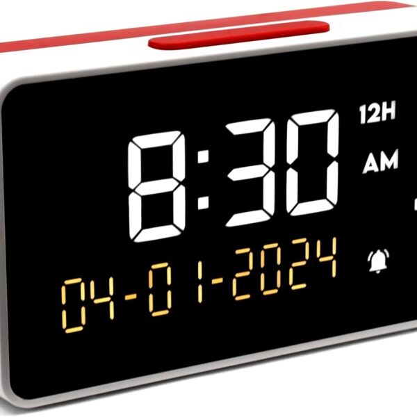 Talking Clock - Extra Loud Time and Date - for Elderly, Dementia, Hearing or Visually Impaired Seniors - Easy to Use Speaking Help - Clear Neutral Male Voice