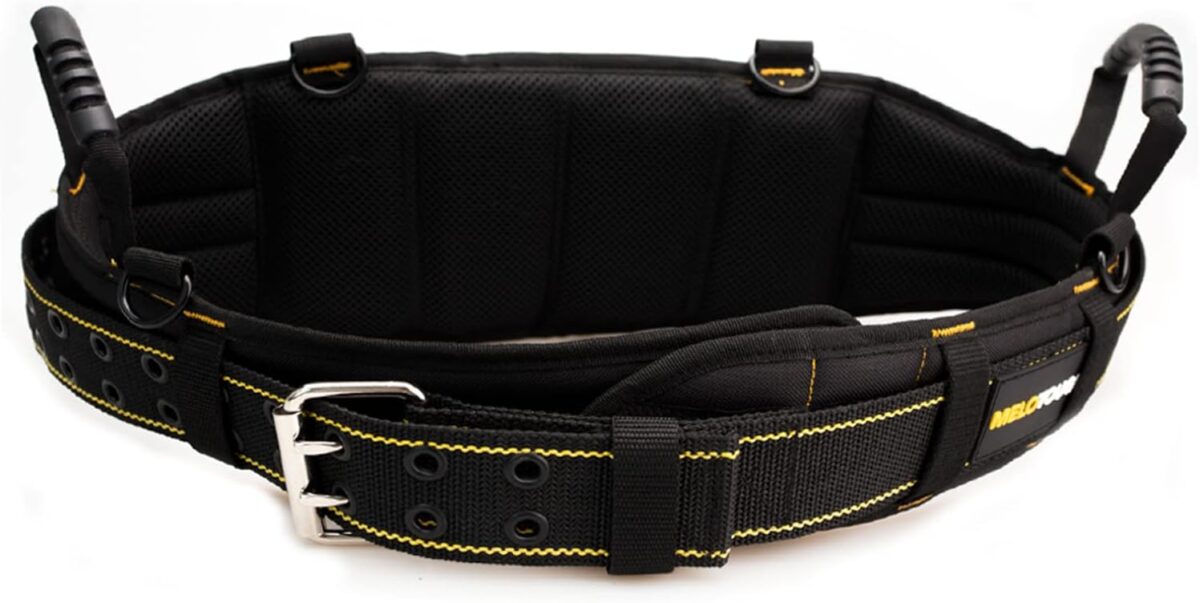 MELOTOUGH Padded Electrician Tool Belt Tradesman Pro Padded Tool Belt With Back Support Heavy Foam Padding Carrying Handle,4 Suspenders D ring hook (XXL) - Image 2