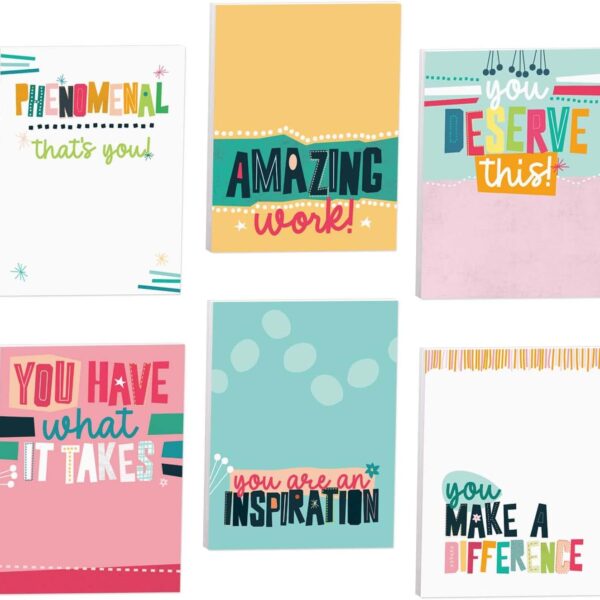 Empowering Sticky Note Pads / 3" x 4" Motivational Educator Sticky Notes / 50 Sheets Per Pad/Set of 6 Empowering Quote Designs/Made in USA