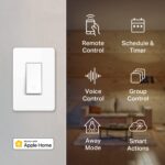 Kasa Apple HomeKit Smart Light Switch KS200, Single Pole, Neutral Wire Required, 2.4GHz Wi-Fi Light Switch Works with Siri, Alexa and Google Home, UL Certified, No Hub Required, White - Image 3