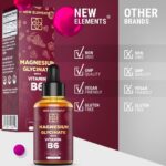Liquid Magnesium Glycinate Drops with Vitamin B6 - Magnesium Supplement 500mg & Vitamin B6 100mg | Non-GMO No Gluten | Stress Relief | Sleep & Relaxation | Muscle & Heart Support | Natural & Vegan - Image 4