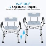 Shower Chair for Inside Shower, BRITULIF 550 lbs Heavy Duty Shower Chair for Elderly and Disabled, Shower Seat FSA/HSA Eligible, 6 Height Adjustable, Ideal for Adult and Senior Bathroom Needs - Image 5