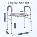 Bedside Commode for Seniors, FSA HSA Eligible Bedside Commode with Adjustable Width and Height, 400 LBS Weight Capacity, 16.9 Inch Extra Large Soft Seat Plate - Image 7