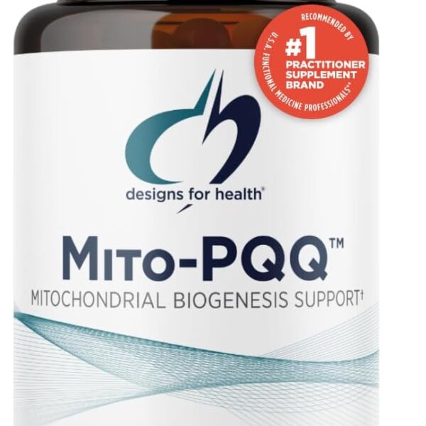 Designs for Health Mitochondria Energy Formula with Bio-PQQ - Mito-PQQ Rhodiola + 20mg PQQ (Pyrroloquinoline Quinone) Supplement - Supports Mitochondrial Biogenesis + Healthy Aging (60 Capsules)
