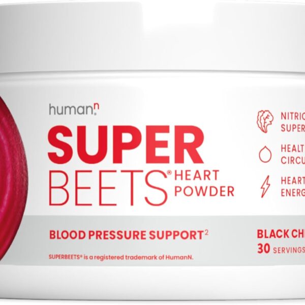 HumanN SuperBeets Beet Root Powder - Non-GMO Beetroot Superfood - Nitric Oxide Supplement for Heart Health, Circulation & Blood Pressure Support - Black Cherry, 30 Servings
