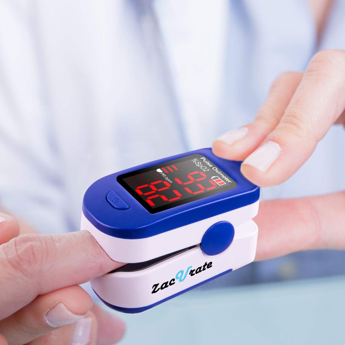 Zacurate 500BL Fingertip Pulse Oximeter Blood Oxygen Saturation Monitor with Batteries Included (Navy Blue) - Image 3