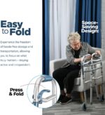 Medical king Walkers for Seniors Aluminum Lightweight Walker with Wheels, Adjustable Width and Height, Folding Walker for Elderly, Handicapped, Disabled 2 Wheels in Front - Image 4