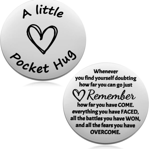MIXJOY Little Pocket Hug Keepsake Long Distance Gifts for Friends BFF Bestie, Encouragement Cancer Survivor Recovery Gifts, Thinking of You Token, Double Sided
