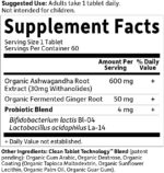 Garden of Life Organics Ashwagandha Stress, Mood & Energy Support Supplement with Probiotics & Ginger Root for Digestion - Vegan, Gluten Free, Non GMO – 2 Month Supply, 60 Tablets - Image 5