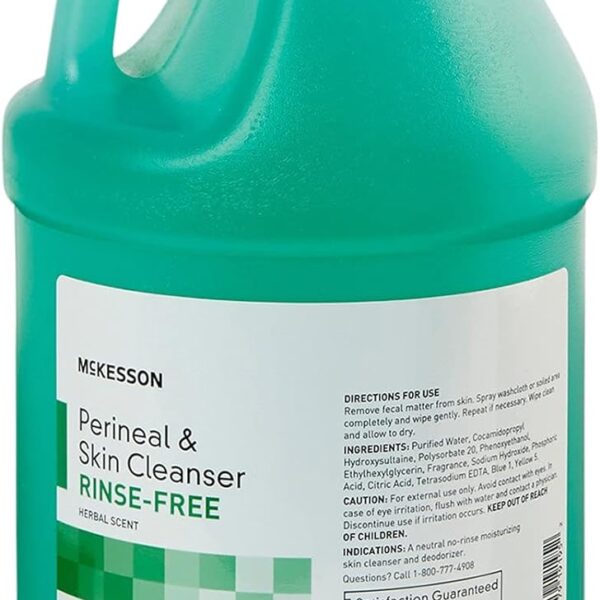 McKesson Perineal Skin Cleanser, 1 Gallon [Pack of 1] Rinse-Free Body Wash for Incontinence or Ostomy Care, Herbal Scent