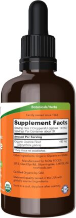 NOW Foods Supplements, Certified Organic Licorice Root 2 fl. oz - Image 2